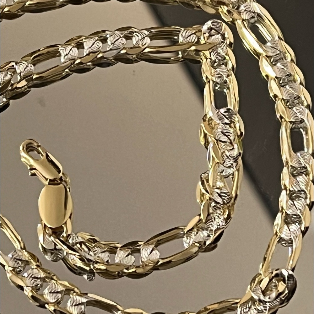 18kt gold plated, Figaro chain 24”